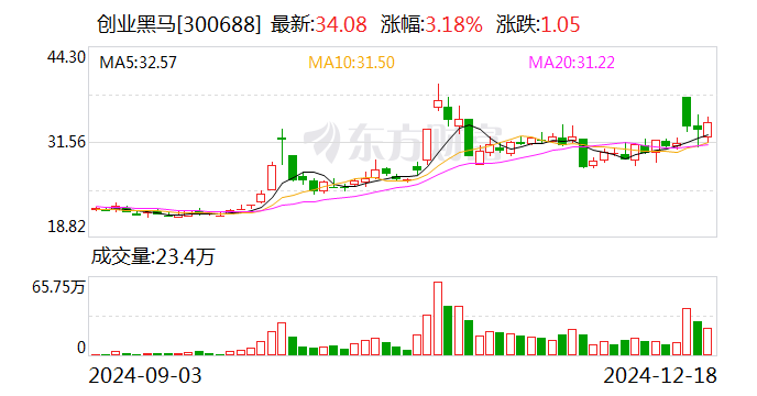 创业黑马：调整回购股份价格上限